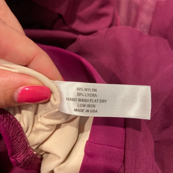 Reverence Dance Costume Style 1628 Berry Tricot & Mesh Halter High-Low Dress - Picture 3 of 9